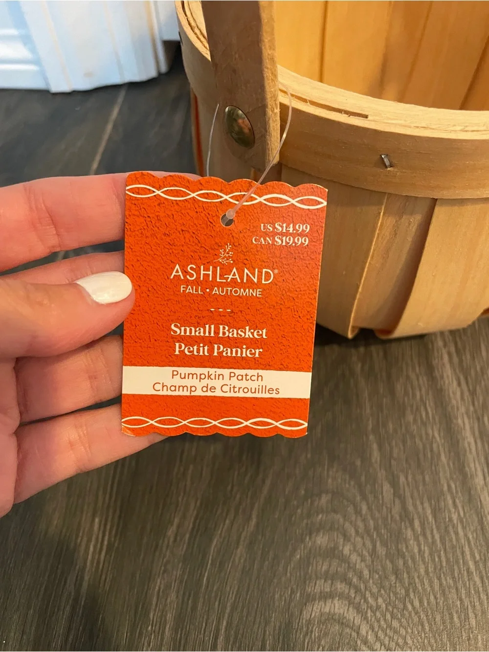 Ashland Natural and Orange Wood Handle Basket Pair